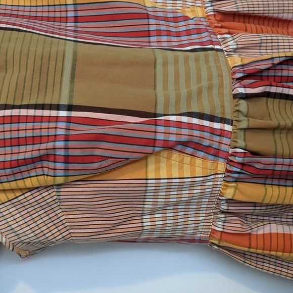 Plaid Fall Pumpkin Patch Oktoberfest Tank Dress Cotton Midi Autumn Leaves Size 4 - Picture 3 of 7